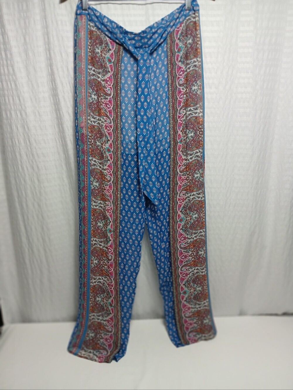 Tolani Silk Wide Leg Vibrant Boho Pull On Pants. Size M NWT